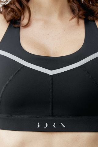 Soutien desportivo push-up Luna - Preto e branco