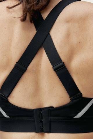 Soutien desportivo push-up Luna - Preto e branco