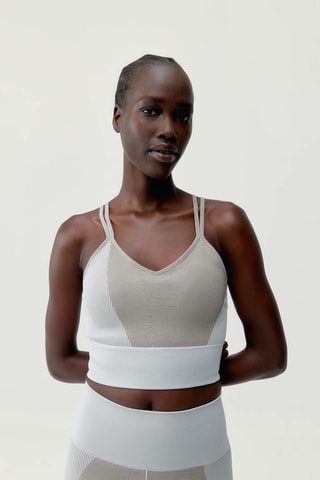 Top push-up Malia - Cinzento-claro e branco