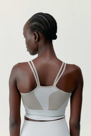 Top push-up Malia - Cinzento-claro e branco