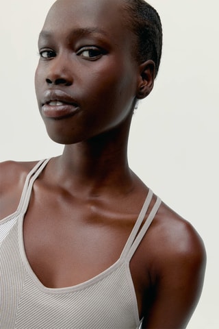 Top push-up Malia - Cinzento-claro e branco