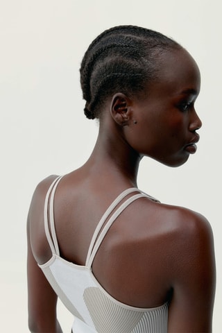 Top push-up Malia - Cinzento-claro e branco