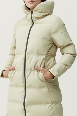 Blusão comprido com capuz Coat - Bege