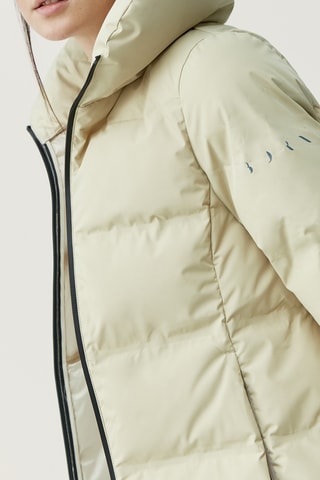 Blusão comprido com capuz Coat - Bege