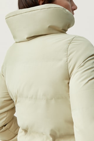 Blusão comprido com capuz Coat - Bege