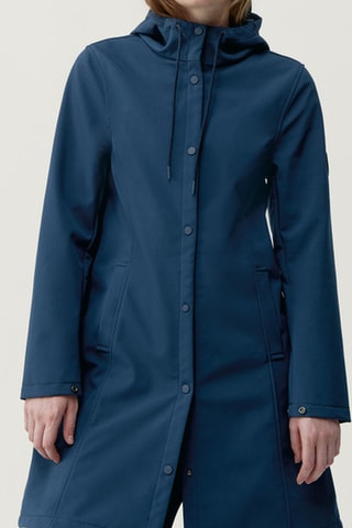 Parca com capuz Trench - Azul-pato