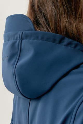 Parca com capuz Trench - Azul-pato