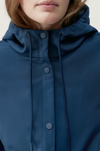 Parca com capuz Trench - Azul-pato