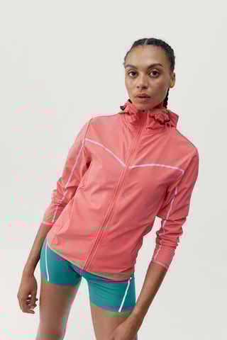 Corta-vento com capuz Ulani - Coral