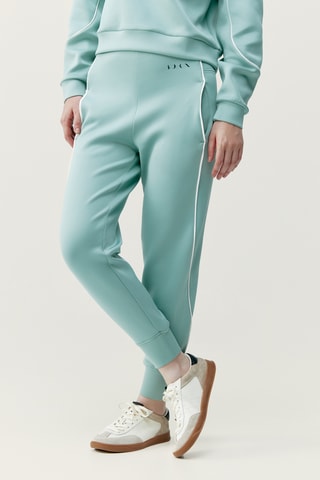 Calças amplas de cintura alta Agda - Verde-água