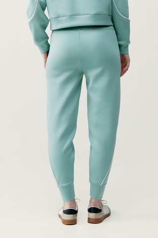 Calças amplas de cintura alta Agda - Verde-água