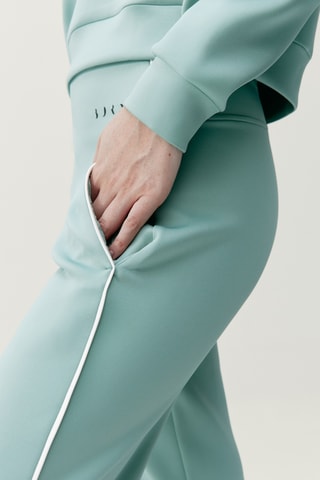 Calças amplas de cintura alta Agda - Verde-água