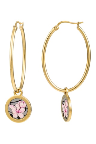 Creolen Goudkleurig en Roze