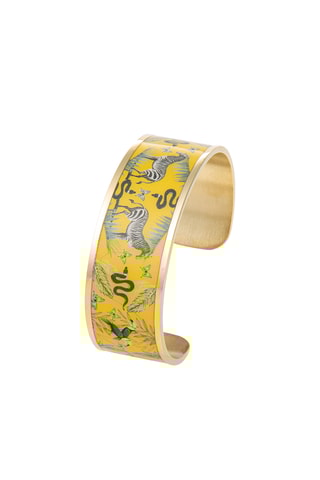 Manchetarmband - Goudkleurig en groen