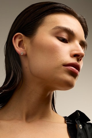 Orecchini - Oro giallo 18 kt, acquamarina e diamante