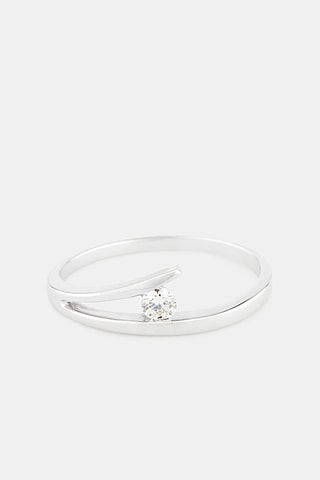 Solitario - Oro bianco e diamante