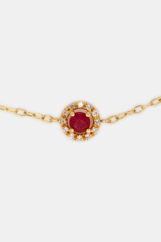 Pulseira - Ouro amarelo 18 quilates, rubis e diamantes