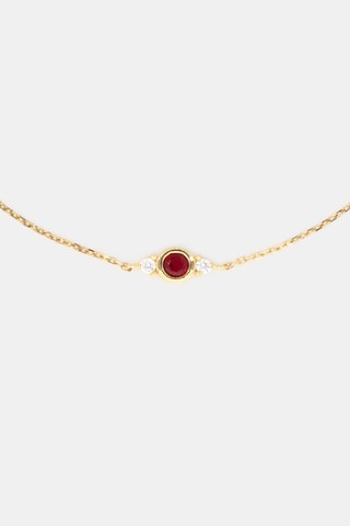 Pulseira - Ouro amarelo 18 quilates, rubis e óxidos de zircónios