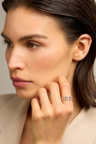 Anello - Oro giallo 18 kt e diamanti