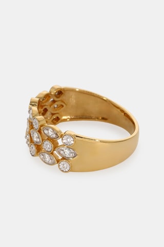 Anello - Oro giallo 18 kt e diamanti