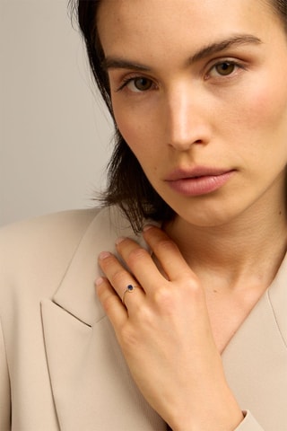 Anello - Oro giallo 18 kt, zaffiro e diamanti