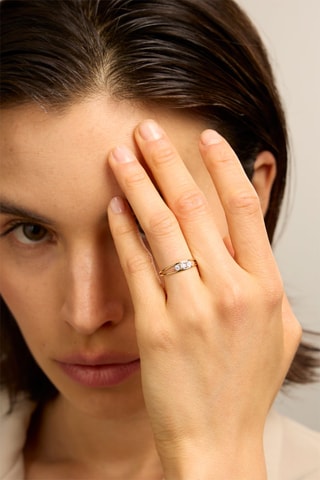 Anello - Oro giallo 18 kt e diamanti