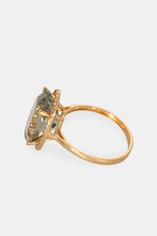 Anello - Oro giallo 18 kt, ametista e diamanti