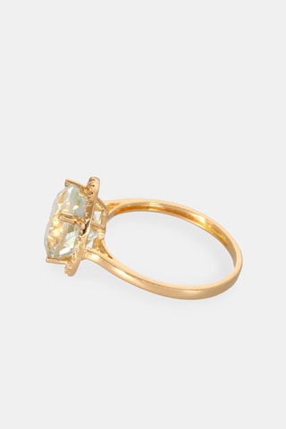 Anello - Oro giallo 18 kt, ametista e diamanti