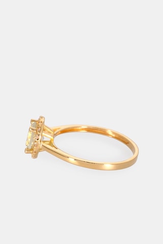 Anello - Oro giallo 18 kt, diamanti e ametista