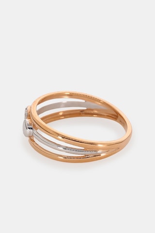 Anello - Oro rosa, oro bianco 18 kt e diamanti