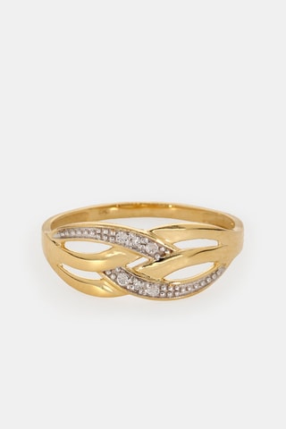 Anello - Oro giallo 18 kt e diamanti