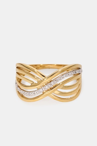 Anello - Oro giallo 18 kt e diamanti