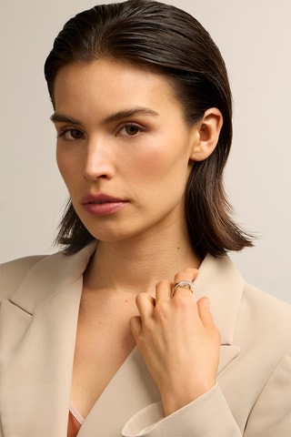 Anello - Oro giallo 18 kt e diamanti