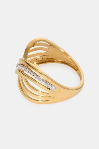 Anello - Oro giallo 18 kt e diamanti