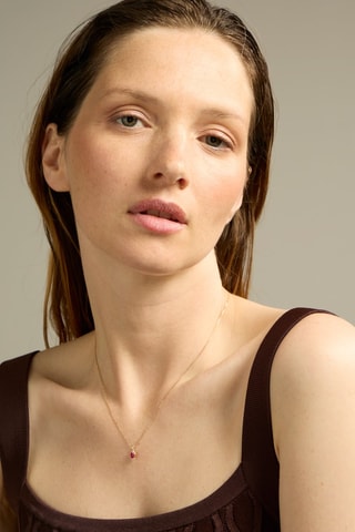 Collana - Oro giallo 18 kt, rubino e diamanti