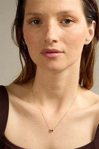 Collana - Oro giallo 18 kt, topazio, lolite e rodolite