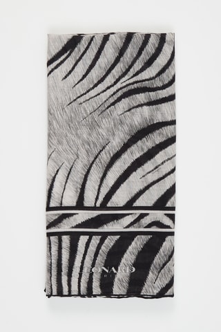 Foulard en cachemire et soie Kitty - Gris clair et noir