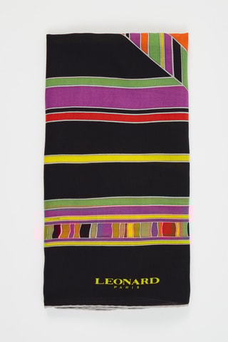 Foulard en cachemire et soie Ken - Orange et noir