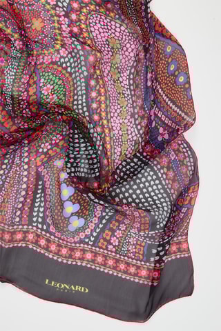 Foulard en soie Kate - Noir et rose