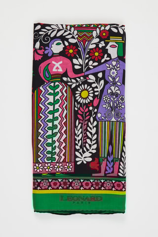 Foulard en cachemire et soie Disegno - Noir et rouge