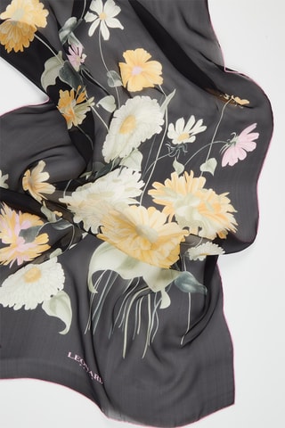 Foulard en soie Lolly - Noir et orange