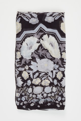 Foulard en soie Matador - Noir et ivoire