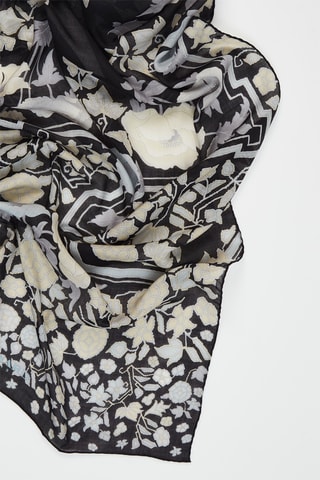 Foulard en soie et cachemire Matador - Bleu clair et noir