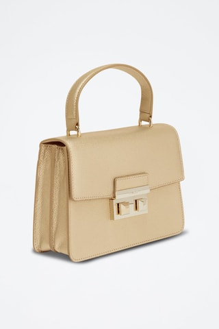 Sac à main en cuir de veau Mini Bella - Doré