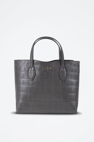 Sac à main en cuir de veau Era - Gris foncé