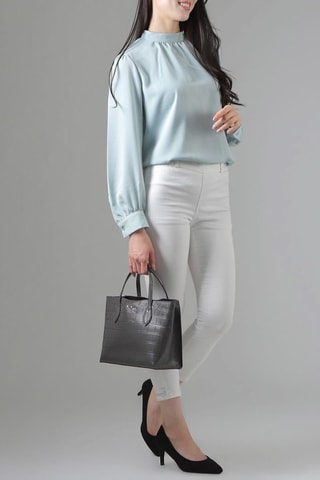 Sac à main en cuir de veau Era - Gris foncé