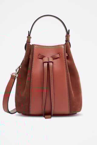 Sac seau en cuir Miastella - Rouge brique