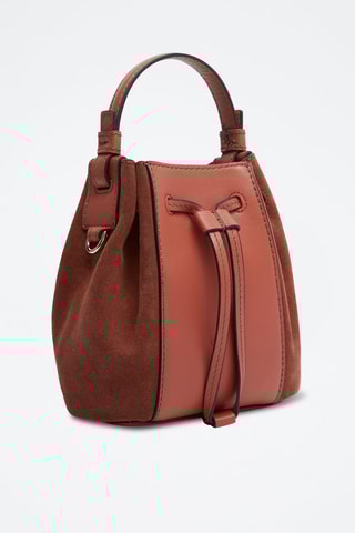 Sac seau en cuir Miastella - Rouge brique