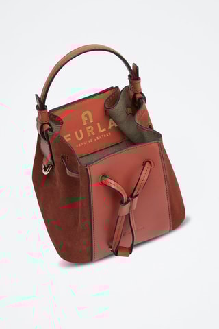 Sac seau en cuir Miastella - Rouge brique