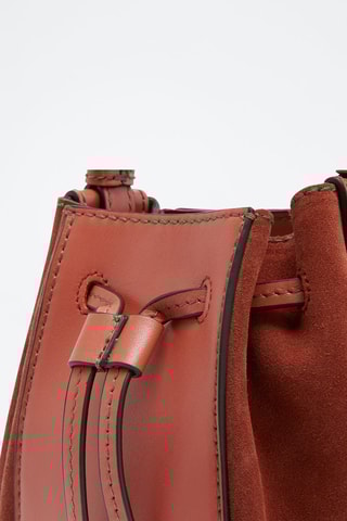 Sac seau en cuir Miastella - Rouge brique